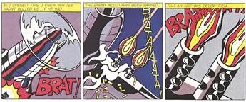 ROY LICHTENSTEIN As I Opened Fire Poster, Triptych.